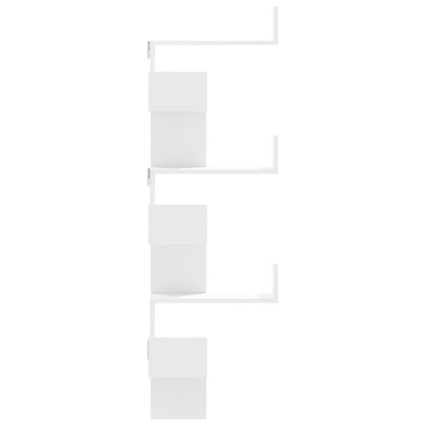 Estante de parede p/ canto 45x45x147 cm deriv. madeira branco M 5