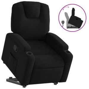 Sillón reclinable elevable tela negro H