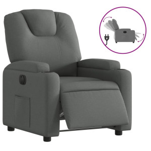 Sillón reclinable eléctrico de tela gris oscuro H