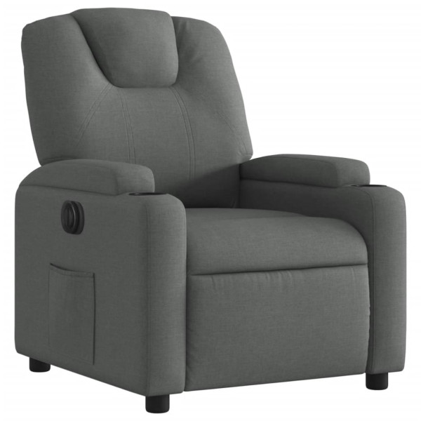 Sillón reclinable eléctrico de tela gris oscuro M 3