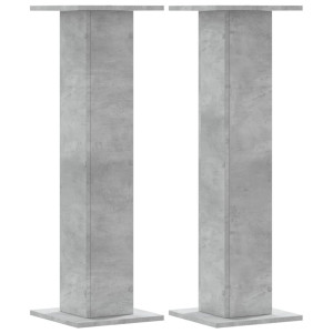 Soportes altavoces 2 uds madera gris hormigón 30x30x95 cm H