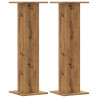 Soportes altavoces 2 uds madera roble artesano 30x30x95 cm 2