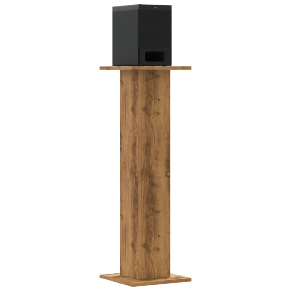 Soportes altavoces 2 uds madera roble artesano 30x30x95 cm M 3