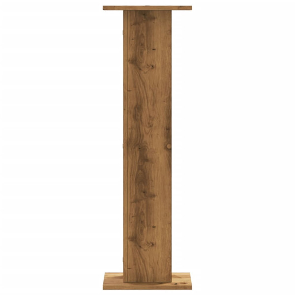 Soportes altavoces 2 uds madera roble artesano 30x30x95 cm M 5