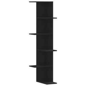 Estante parede p/ canto 36.5x36.5x140 cm deriv. madeira preto H