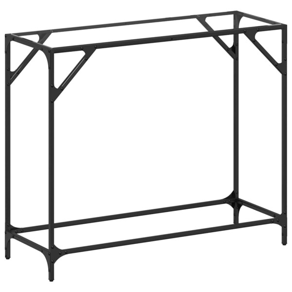 Mesa consola com tampo em vidro transparente 98x35x81 cm aço M 2