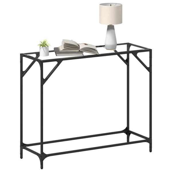 Mesa consola com tampo em vidro transparente 98x35x81 cm aço M 3