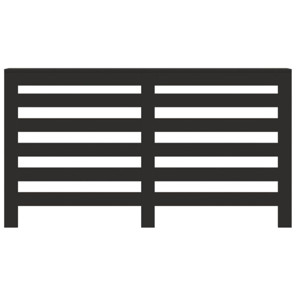 Cubierta de radiador madera de ingeniería negro 149x20x82 cm M 3