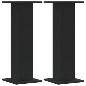 Suportes de colunas 2 pcs 30x30x80 cm derivados madeira preto H