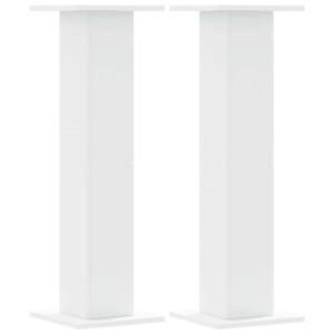Soportes altavoces 2 uds madera ingeniería blanco 30x30x95 cm H