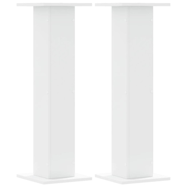 Soportes altavoces 2 uds madera ingeniería blanco 30x30x95 cm M 2