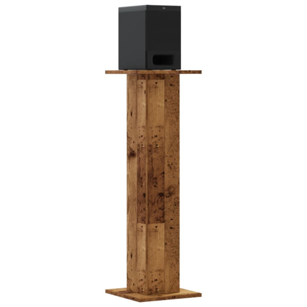 Soportes altavoces 2 uds madera roble envejecido 30x30x95 cm M 3