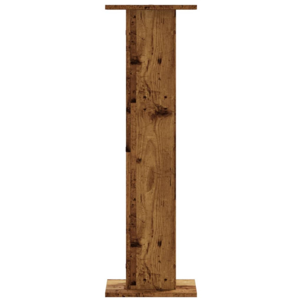 Soportes altavoces 2 uds madera roble envejecido 30x30x95 cm M 4
