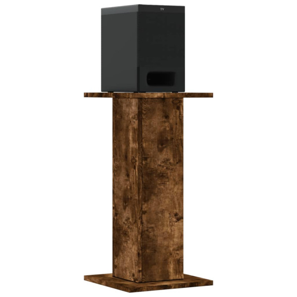 Soportes altavoces 2 uds madera roble ahumado 30x30x60 cm M 3
