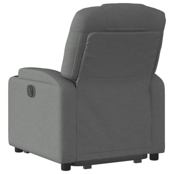 Sillón reclinable elevable de tela gris oscuro M 4