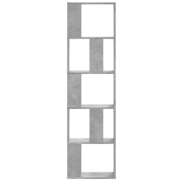 Librería de 5 niveles madera gris hormigón 45x23.5x162.5 cm M 3