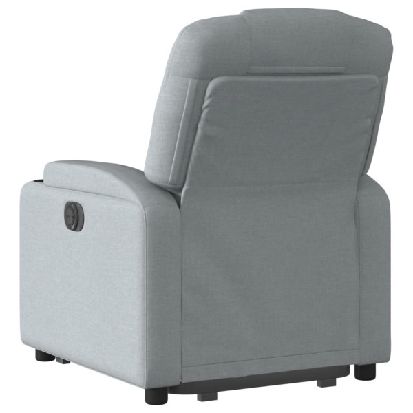 Sillón reclinable elevable de tela gris claro M 5