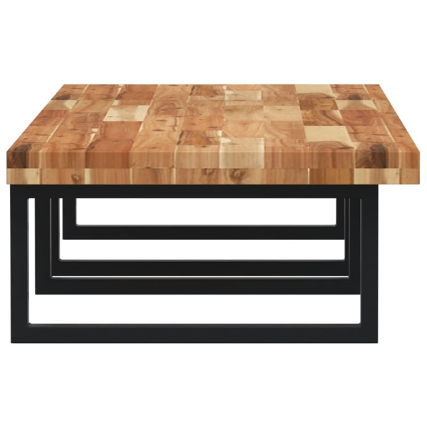 Estante de lavabo de pared acero y madera maciza de acacia M 5