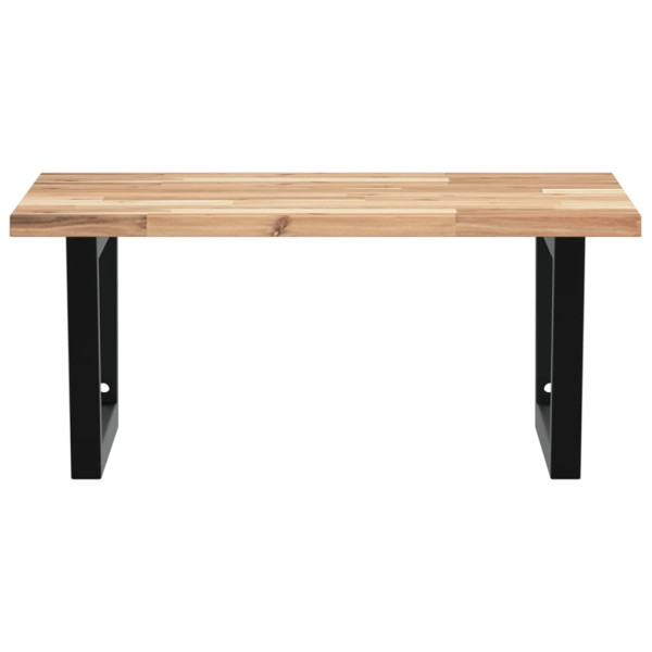 Estante de lavabo de pared acero y madera maciza de acacia M 4