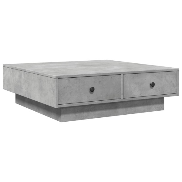 Mesa de centro madera de ingeniería gris hormigón 90x90x28 cm M 2