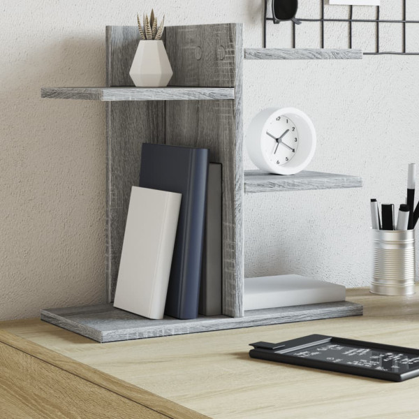 Organizador de escritorio madera ingeniería gris 42x21.5x42 cm D