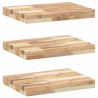 Estantes flotantes 3 uds madera acacia sin tratar 60x30x4 cm 2