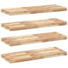 Estantes flotantes 4 uds madera acacia sin tratar 80x30x4 cm 2