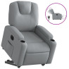 Sillón eléctrico reclinable elevable de tela gris claro 2
