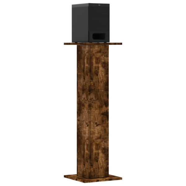 Soportes altavoces 2 uds madera roble ahumado 30x30x95 cm M 3