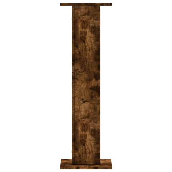 Soportes altavoces 2 uds madera roble ahumado 30x30x95 cm M 5