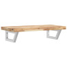 Estante de lavabo de pared acero y madera maciza de acacia 2