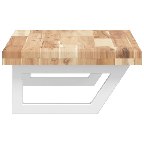 Estante de lavabo de pared acero y madera maciza de acacia M 5