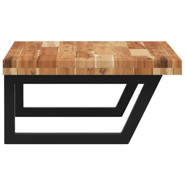 Estante de lavabo de pared acero y madera maciza de acacia M 5