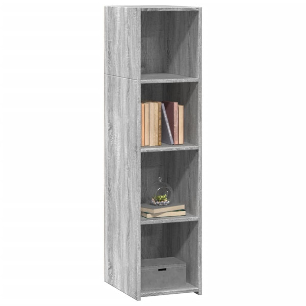 Aparador alto madera de ingeniería gris Sonoma 30x41x124 cm M 3