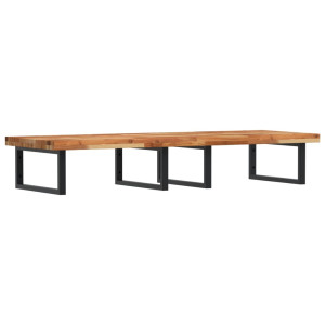 Estante de lavabo de pared acero y madera maciza de acacia H