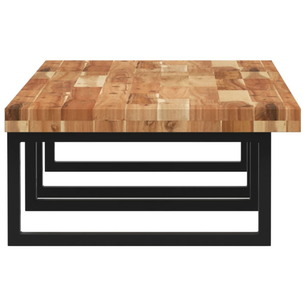 Estante de lavabo de pared acero y madera maciza de acacia M 5