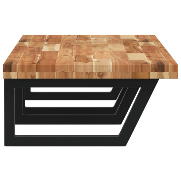 Prateleira para lavatório de parede em aço e madeira maciça de acácia M 5