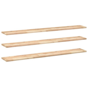 Estantes flotantes 3 uds madera acacia sin tratar 160x20x2 cm H