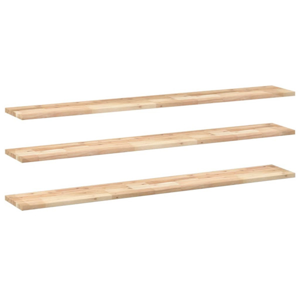 Prateleiras flutuantes 3 você acacia madeira sem tratar 160x20x2 cm M 2