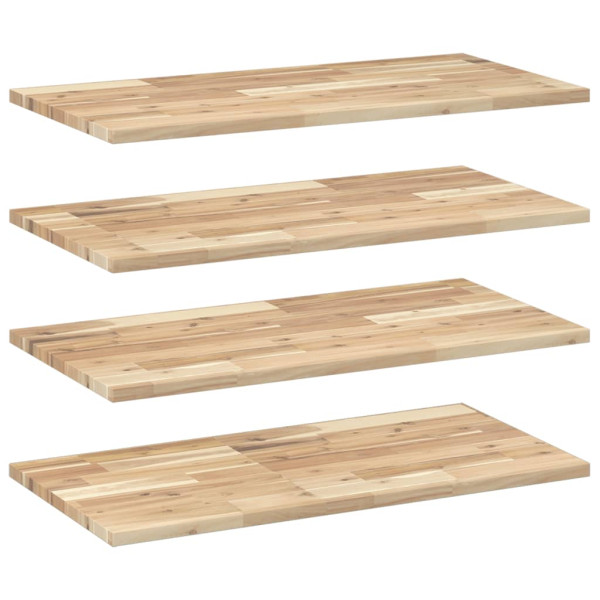Estantes flotantes 4 uds madera acacia sin tratar 60x40x2 cm M 2