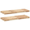 Estantes flotantes 2 uds madera acacia sin tratar 80x30x4 cm 2