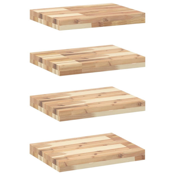 Estantes flotantes 4 uds madera acacia sin tratar 60x30x4 cm M 2