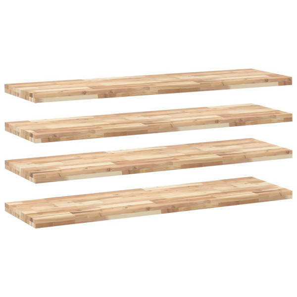 Estantes flotantes 4 uds madera acacia sin tratar 120x40x4 cm M 2