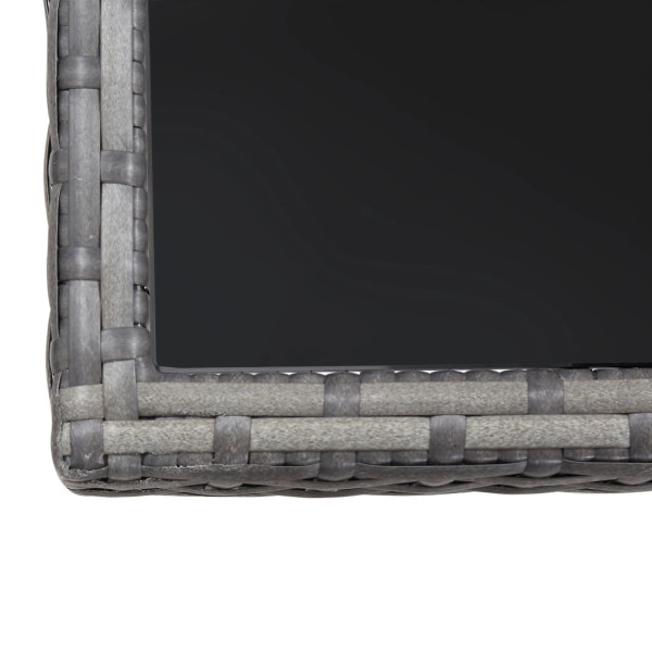 Mesa de jardín ratán sintético gris 80x80x74 cm M 5