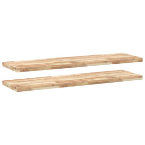 Estantes flotantes 2 uds madera acacia sin tratar 160x40x4 cm H