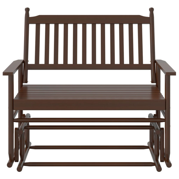 Banco deslizante madera maciza de álamo marrón 118x70x104.5 cm M 4