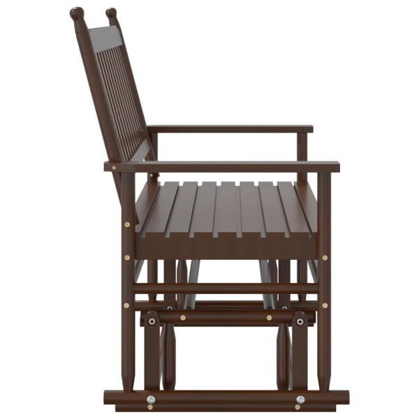 Banco deslizante madera maciza de álamo marrón 118x70x104.5 cm M 5