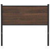Cabecero de madera de ingeniería y acero marrón roble 107 cm 3