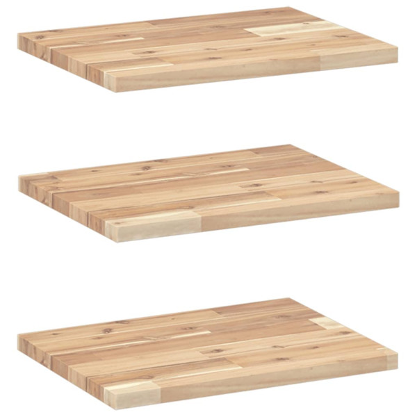 Estantes flotantes 3 uds madera acacia sin tratar 60x30x2 cm M 2