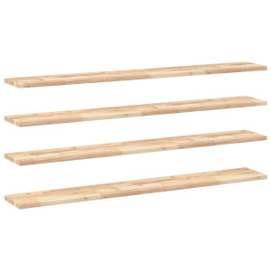 Estantes flotantes 4 uds madera acacia sin tratar 160x20x2 cm H
